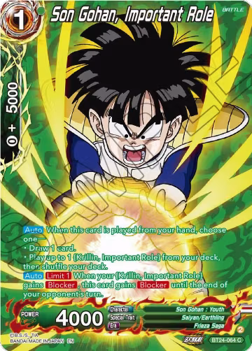 Son Gohan, Important Role (Collector Booster Silver) (BT24-064), Beyond Generations — DB Super card price