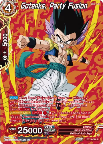 Gotenks, Party Fusion (Collector Booster Silver) (BT24-016), Beyond Generations — DB Super card price