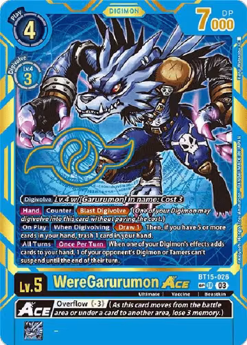 WereGarurumon ACE (Special Rare) (BT15-026 SP), Exceed Apocalypse — Digimon card price