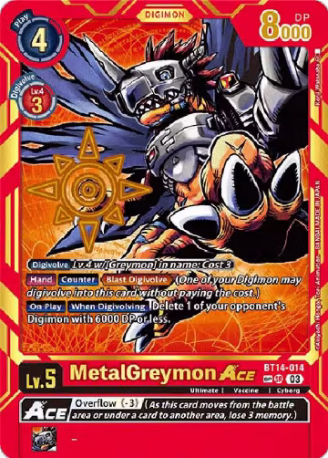 MetalGreymon ACE (Special Rare) (BT14-014 SP), Exceed Apocalypse — Digimon card price