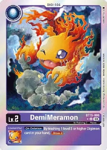DemiMeramon (Exceed Apocalypse Box Promotion Pack) (BT15-006 U), Exceed Apocalypse — Digimon card price