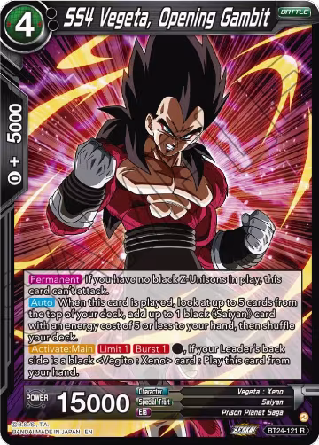 SS4 Vegeta, Opening Gambit (BT24-121), Beyond Generations — DB Super card price