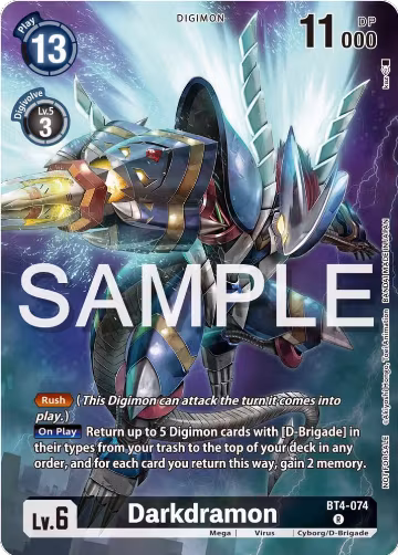 Darkdramon (Official Tournament Pack Vol.12) (BT4-074 R), Great Legend — Digimon card price