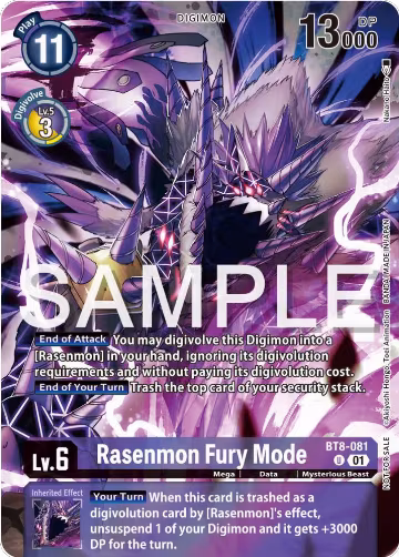Rasenmon Fury Mode (Official Tournament Pack Vol.12) (BT8-081 U), New Awakening — Digimon card price