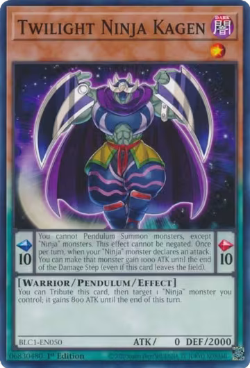 Twilight Ninja Kagen (BLC1-EN050), Battles of Legend: Chapter 1 — Yu-Gi-Oh! card price