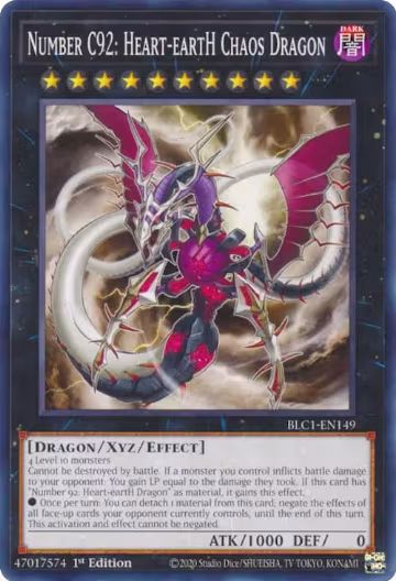 Number C92: Heart-eartH Chaos Dragon (BLC1-EN149), Battles of Legend: Chapter 1 — Yu-Gi-Oh! card price