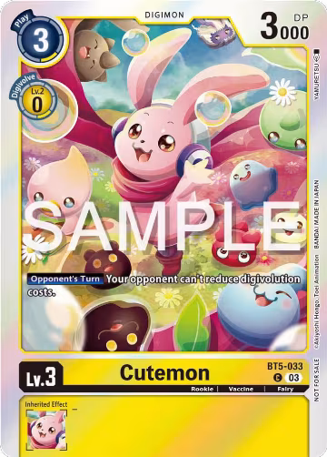 Cutemon (Winner Pack -Exceed Apocalypse-) (BT5-033 C), Battle of Omni — Digimon card price