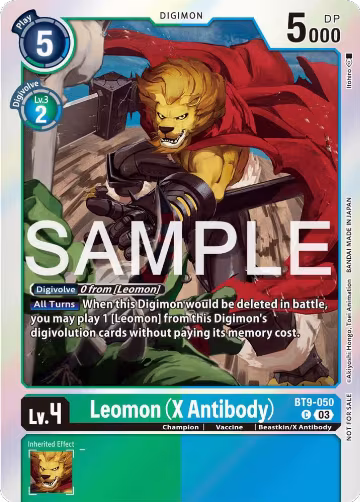 Leomon (X Antibody) (Winner Pack -Exceed Apocalypse-) (BT9-050 C), X Record — Digimon card price