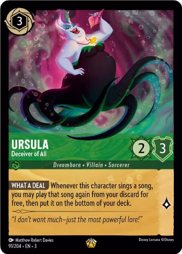 Ursula - Deceiver of All (91/204), Into the Inklands — Lorcana card price