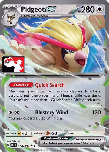 Pidgeot ex - 164/197 (164/197), Prize Pack Series Cards — Pokémon card price