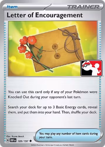 Letter of Encouragement - 189/197 (189/197), Prize Pack Series Cards — Pokémon card price