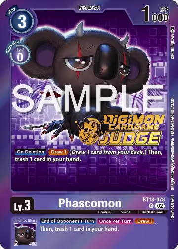 Phascomon (Judge Pack 5) (BT13-078 C), Versus Royal Knights — Digimon card price