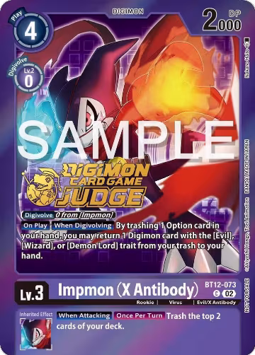 Impmon (X Antibody) (Judge Pack 5) (BT12-073 C), Across Time — Digimon card price