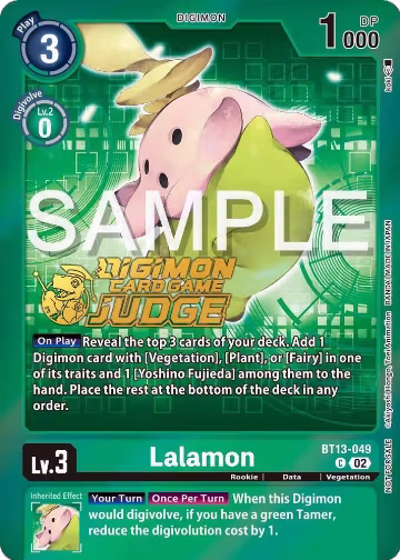 Lalamon (Judge Pack 5) (BT13-049 C), Versus Royal Knights — Digimon card price