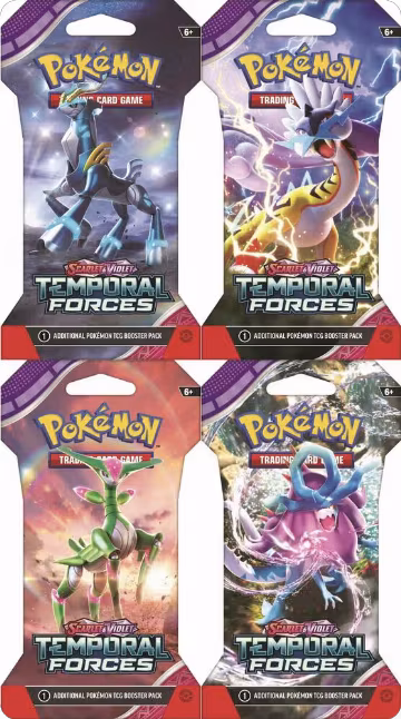 Temporal Forces Sleeved Booster Pack Art Bundle [Set of 4], Temporal Forces — Pokémon sealed product price