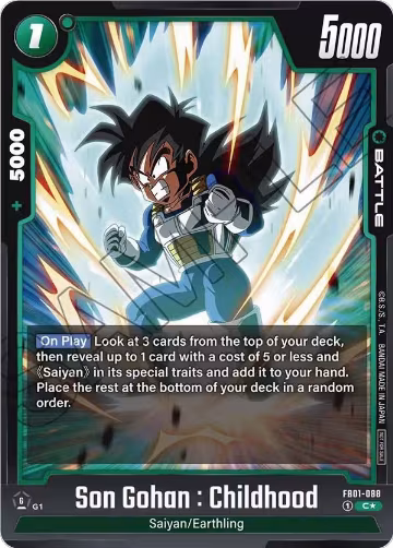 Son Gohan : Childhood - FB01-088 (Tournament Pack 01) (FB01-088), Tournament and Championship Promos — DB Fusion card price