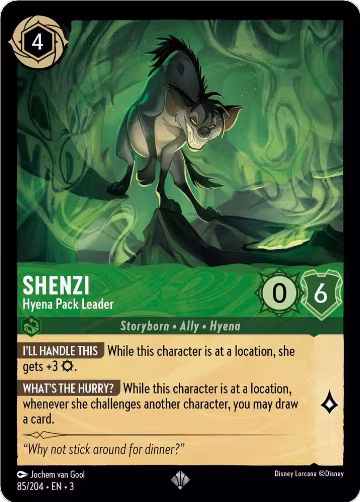 Shenzi - Hyena Pack Leader (85/204), Into the Inklands — Lorcana card price