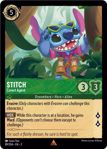 Stitch - Covert Agent (89/204), Into the Inklands — Lorcana card price