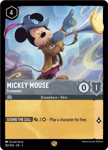 Mickey Mouse - Trumpeter (182/204), Into the Inklands — Lorcana card price