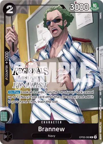 Brannew (Online Regional 2024) [Finalist] (OP03-089), One Piece Promotion Cards — One Piece card price