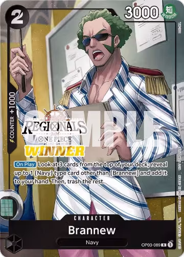 Brannew (Offline Regional 2024) [Winner] (OP03-089), One Piece Promotion Cards — One Piece card price