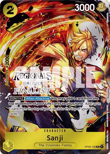 Sanji (Offline Regional 2024) [Finalist] (OP03-102), One Piece Promotion Cards — One Piece card price