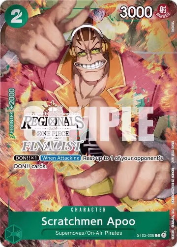Scratchmen Apoo (Online Regional 2024) [Finalist] (ST02-008), One Piece Promotion Cards — One Piece card price