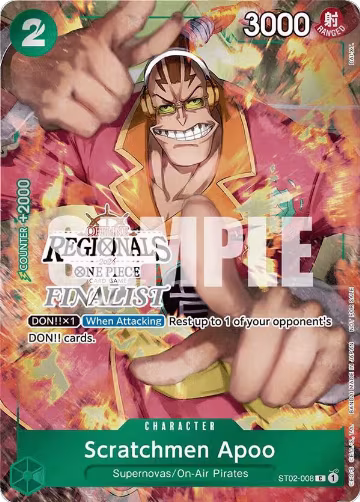 Scratchmen Apoo (Offline Regional 2024) [Finalist] (ST02-008), One Piece Promotion Cards — One Piece card price