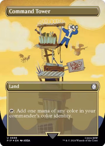 Command Tower (Borderless) (Surge Foil) (888), Universes Beyond: Fallout — Magic card price