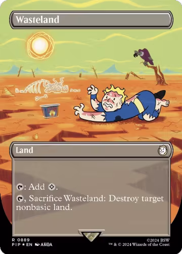 Wasteland (Borderless) (Surge Foil) (889), Universes Beyond: Fallout — Magic card price
