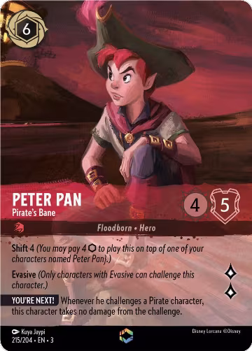 Peter Pan - Pirate's Bane (Enchanted) (215/204), Into the Inklands — Lorcana card price