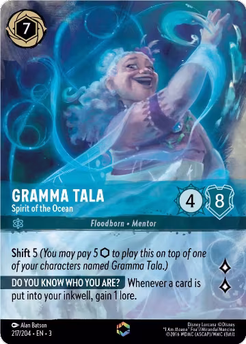 Gramma Tala - Spirit of the Ocean (Enchanted) (217/204), Into the Inklands — Lorcana card price