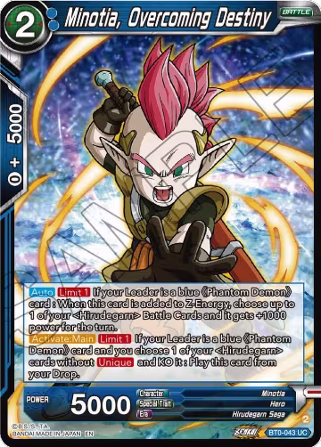 Minotia, Overcoming Destiny (BT0-043), Beyond Generations — DB Super card price