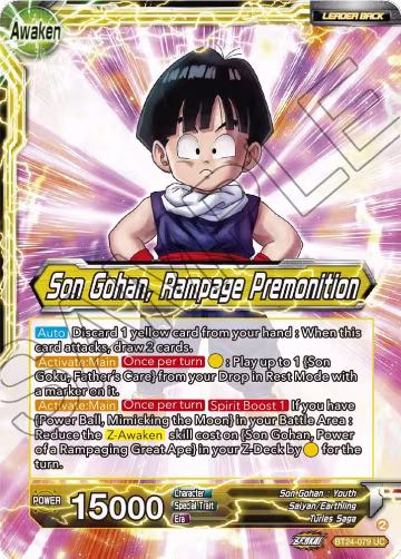 Son Gohan // Son Gohan, Rampage Premonition (BT24-079), Beyond Generations — DB Super card price