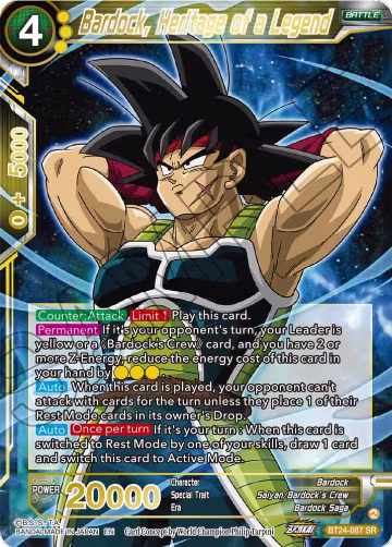 Bardock, Heritage of a Legend (BT24-087), Beyond Generations — DB Super card price