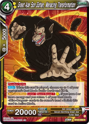 Great Ape Son Gohan, Menacing Transformation (BT24-089), Beyond Generations — DB Super card price