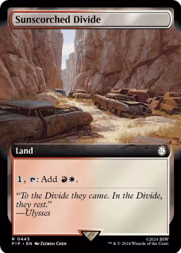 Sunscorched Divide (Extended Art) (445), Universes Beyond: Fallout — Magic card price