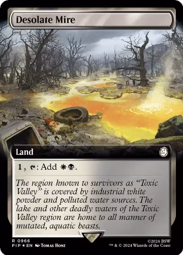 Desolate Mire (Extended Art) (Surge Foil) (966), Universes Beyond: Fallout — Magic card price