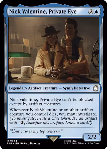 Nick Valentine, Private Eye (Surge Foil) (563), Universes Beyond: Fallout — Magic card price