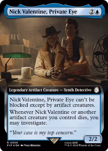Nick Valentine, Private Eye (Extended Art) (Surge Foil) (906), Universes Beyond: Fallout — Magic card price