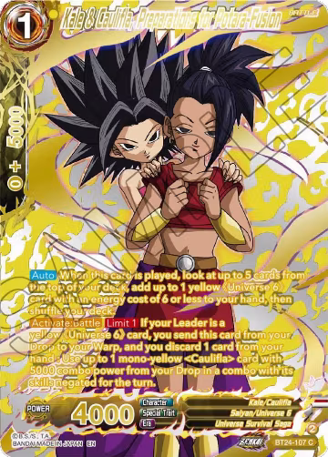 Kale & Caulifla, Preparations for Potara-Fusion (Collector Booster Gold) (BT24-107), Beyond Generations — DB Super card price