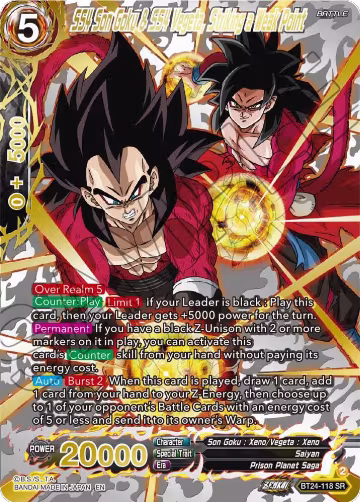 SS4 Son Goku & SS4 Vegeta, Striking a Weak Point (Collector Booster Gold) (BT24-118), Beyond Generations — DB Super card price