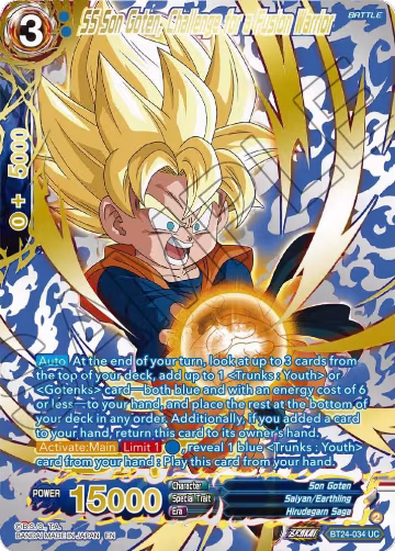 SS Son Goten, Challenge for a Fusion Warrior (Collector Booster Gold) (BT24-034), Beyond Generations — DB Super card price
