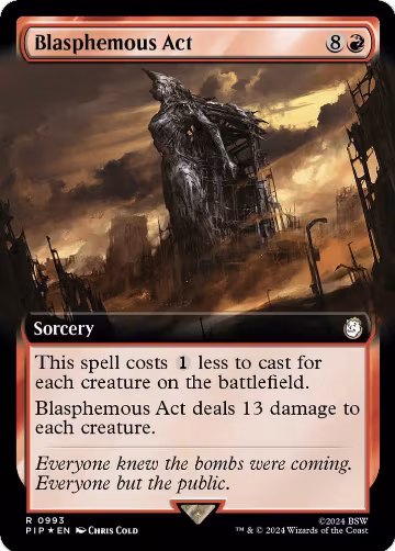 Blasphemous Act (Extended Art) (Surge Foil) (993), Universes Beyond: Fallout — Magic card price