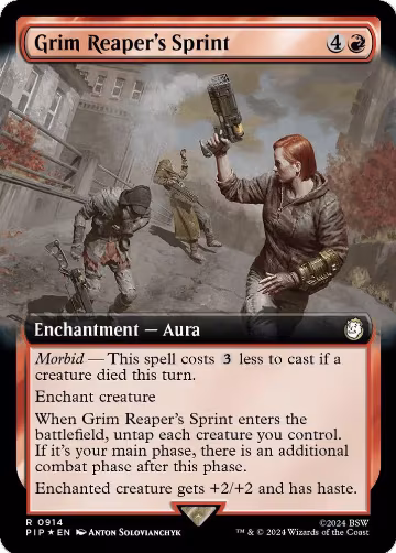 Grim Reaper's Sprint (Extended Art) (Surge Foil) (914), Universes Beyond: Fallout — Magic card price
