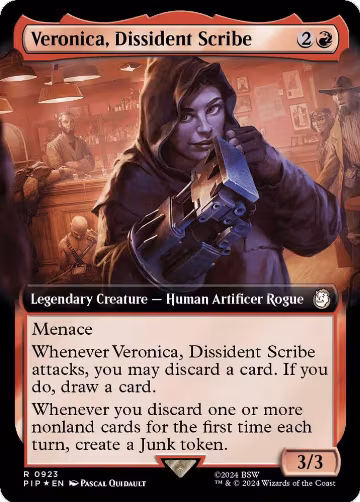 Veronica, Dissident Scribe (Extended Art) (Surge Foil) (923), Universes Beyond: Fallout — Magic card price