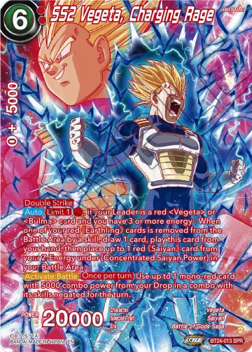 SS2 Vegeta, Charging Rage (SPR) (BT24-013), Beyond Generations — DB Super card price