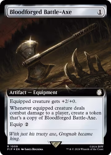 Bloodforged Battle-Axe (Extended Art) (Surge Foil) (1009), Universes Beyond: Fallout — Magic card price