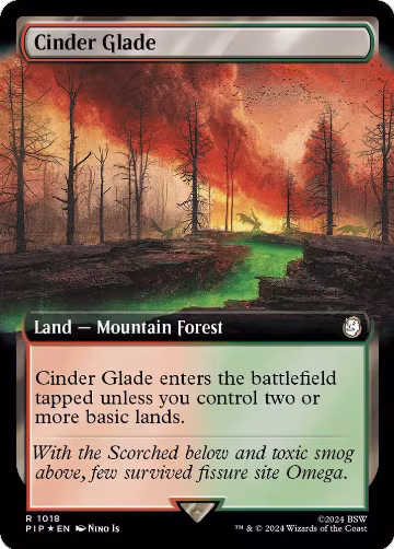 Cinder Glade (Extended Art) (Surge Foil) (1018), Universes Beyond: Fallout — Magic card price