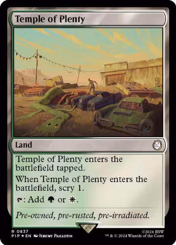 Temple of Plenty (Surge Foil) (837), Universes Beyond: Fallout — Magic card price